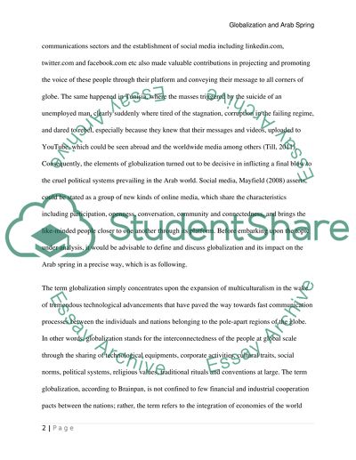 Globalization and Arab Spring