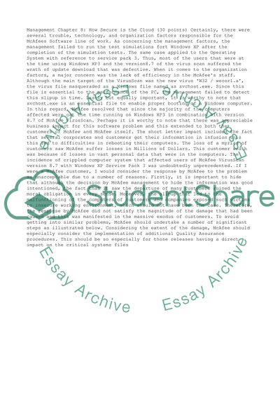 Management (How Secure is the Cloud )