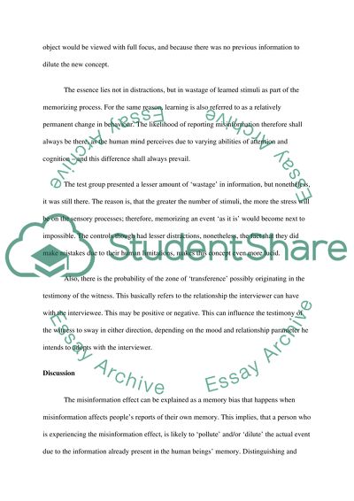 Business Plan Essay Eyewitness Memory And The Misinformation Effect Thesis For Compare And Contrast Essay also Narrative Essay Examples For High School Eyewitness Memory And The Misinformation Effect Essay Essays Topics For High School Students