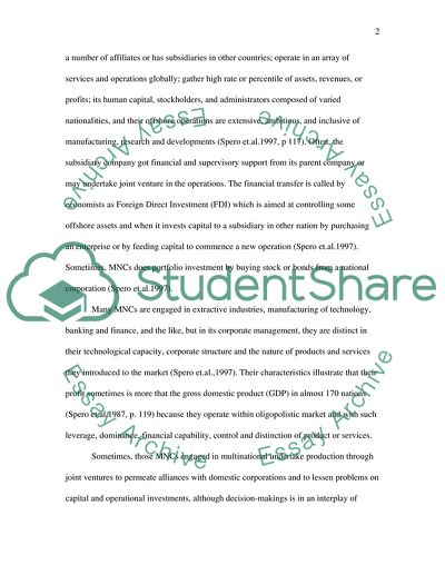 Multinational Corporations and Their Consequences for the International Economy