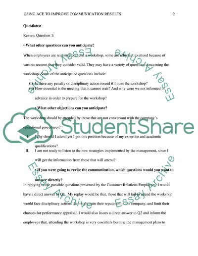 Using ACE to Improve Communication Results