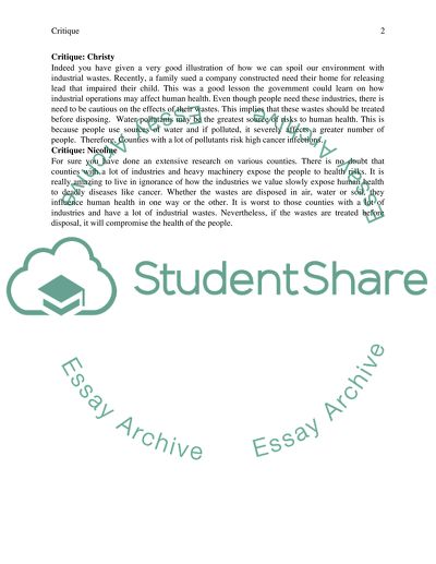 Critique of Student Works