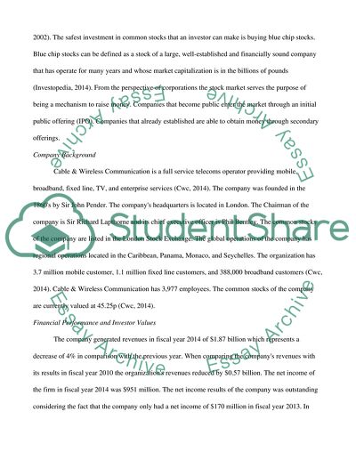 Analyzing Financial Issues in Cable&Wireless Communications Plc