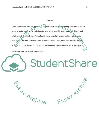 Forum 5 constitutional law