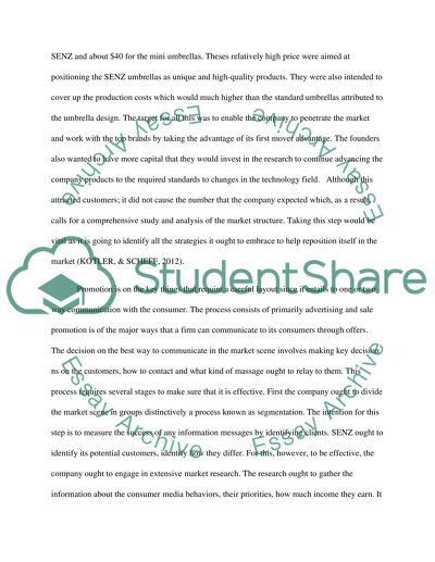 Promotion Strategy for SENZ Company