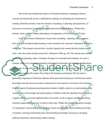 Charlotte Danielsons Framework of Teaching