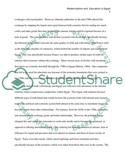 Modernization and Education in Egypt