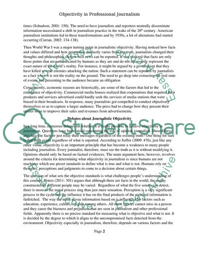 Professional Journalism is Characterized by Objectivity