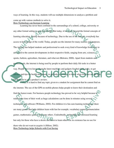 The Technological Impact on Education