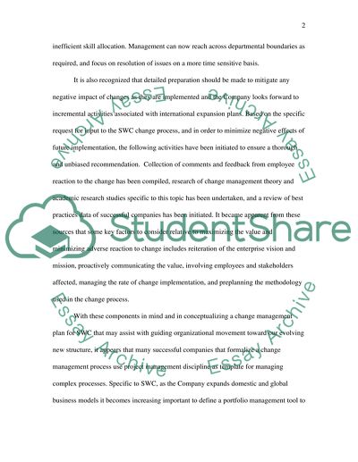 Change Management Plan