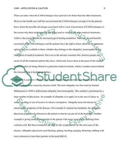 Complementary and Alternative Medicine - Application and Caution