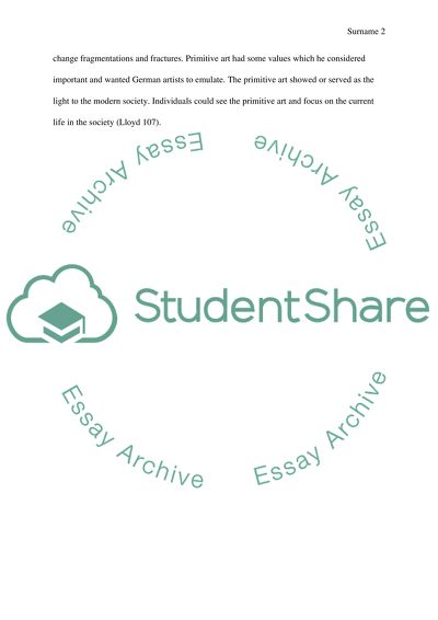 Primitivism, Tradition, and Modernity in the Expressionist Arts Political Implications
