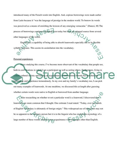 Loanwords in English