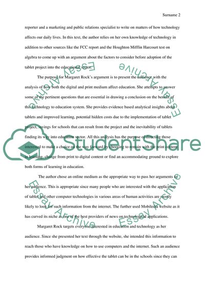 The Future of Education: Tablets vs. Textbooks by Margaret Rock