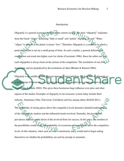 The Possibilities And Effects Of Raising Prices Above Competitive Levels In Oligopolistic Markets