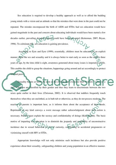 The Role And Significance Of Sex Education Research Paper Example