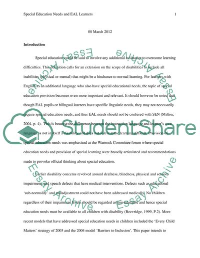 Special Education Needs