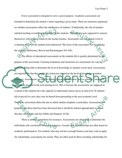 Effects of the Educational Assessment on the Students Life