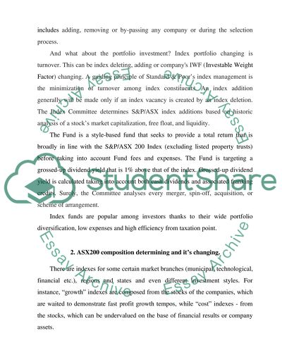 Index funds and their investment policy