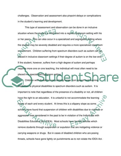 Disabilities Within an Educational Setting