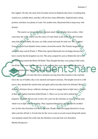 The Fall of Jerusalem ( the battle of Hattin) 1187