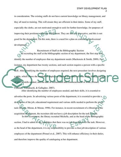 Recruitment of Staff at the Bibliographic Section of the Library