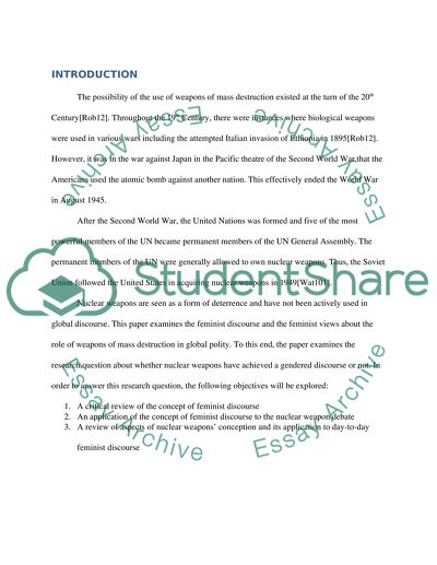 Feminist View In Nuclear Discourse