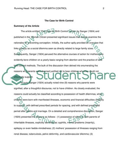 The Case for Birth Control