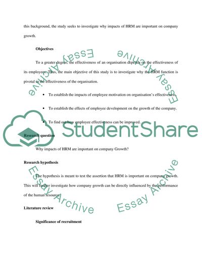 Why Impacts of HRM Are Important on Company Growth