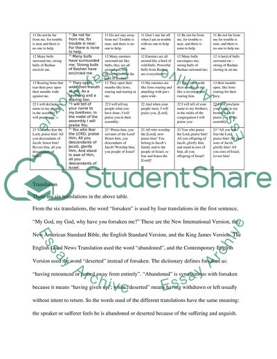 Analysis of Psalm 22