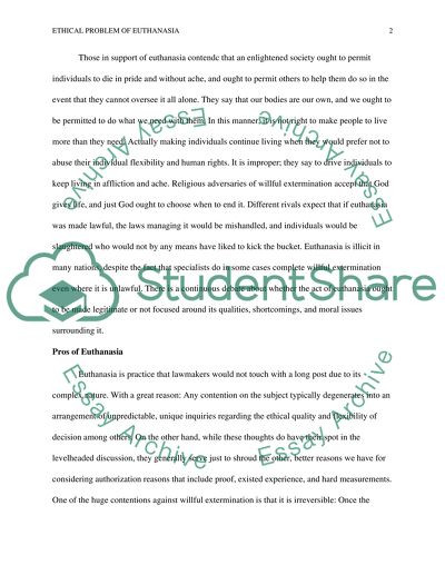 Ethical Problem of Euthanasia