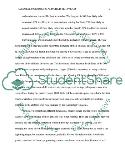 Parental Monitoring and Child Behaviour