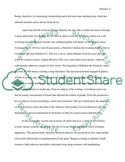 Rafael Sabatinis The Life of Cesare Borgia