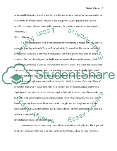 Role of Help Desk in Stress Management