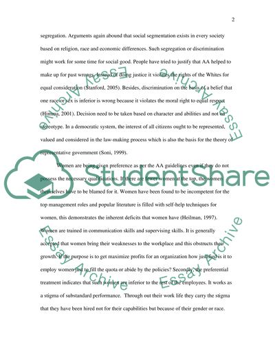 Introduction to Ethics: Arguments for and against Affirmative Action