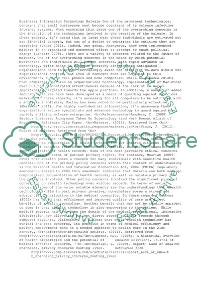 Business: Information Technology Malware