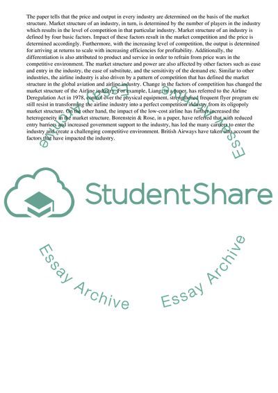 The impact of the external factors on the British Airways