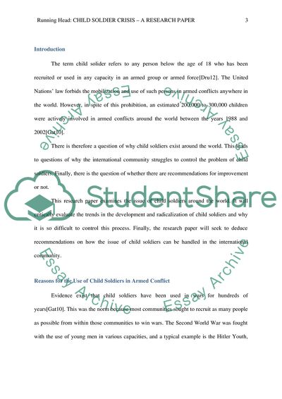 Child Soldiers and the International Community