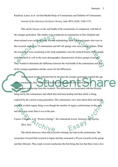 Healthy Centenarians