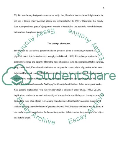 Kants Discussion of the Sublime Assessment