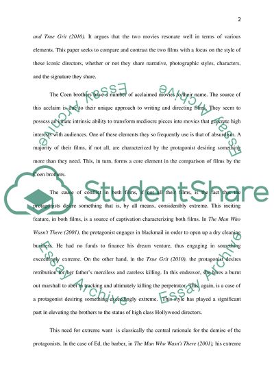 Compare and Contrast Film True Grit (2010) and The Man Who Wasnt There (2001)