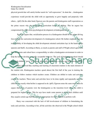 Socialization in Kindergartens