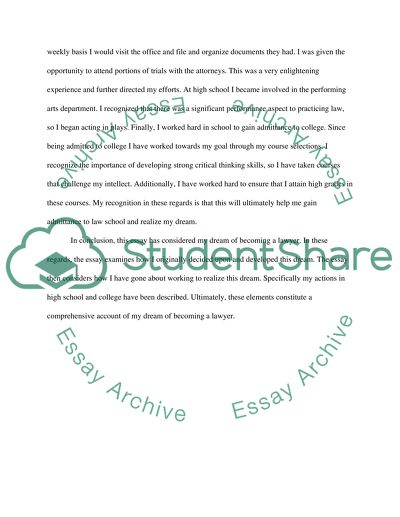 Dream your trying to fulfill