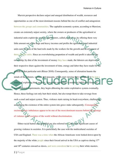 Causes of Violence in Culture