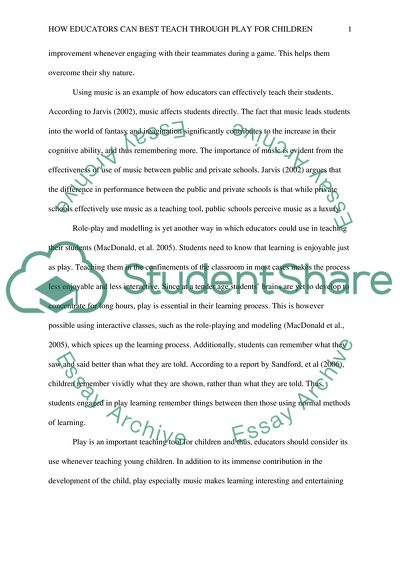 Children Education through Playing