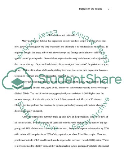 Depression and Suicide in Older Adults