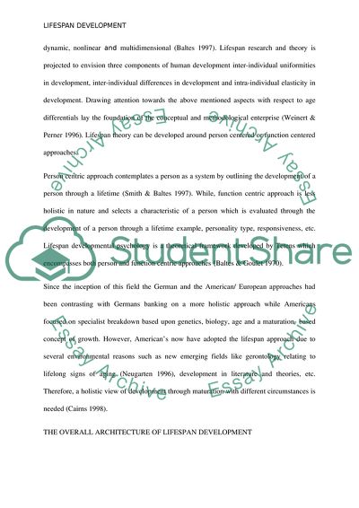 The Overall Architecture of Lifespan Development