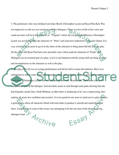 Theatre Critique Its Only a Play