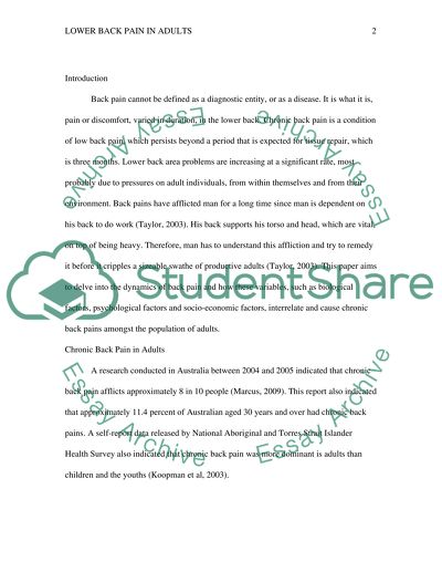 The Dynamics of Back Pain