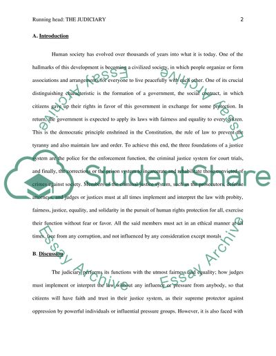 One of Three Pillars of the Justice System